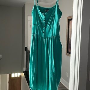 Express spaghetti strap teal Dress with pockets